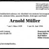 Mueller Arnold 1939-1996 Todesanzeige